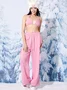 【Final Sale】Street Pink Bikini Cargo Pockets Two-Piece Set