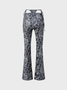 【Final Sale】Y2K Gray Tie Dye Cut Out Lace Up Bottom Pants
