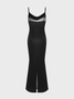 【Final Sale】Edgy Black Letter Mermaid Dress Party Dress Midi Dress