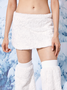 【Final Sale】Y2K White Sherpa Bottom Skirt
