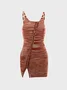【Final Sale】Casual Rust Dress Mini Dress