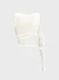 Y2K White One Shoulder Cut Out Top Women Top