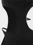 Y2K Black Asymmetrical Design Cut Out Dress Mini Dress