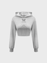 【Final Sale】Y2K Casual Gray Top Hoodie & Sweatshirt
