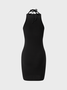 【Final Sale】Y2K Black Lace Up Dress Mini Dress