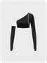 Edgy Black 3M Asymmetrical Design Cyberpunk Top Women Top