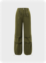 Street Black Cargo Drawstring Bottom Pants