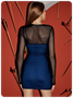 【Final Sale】Y2K Blue Patchwork Double Layer Mesh Dress Mini Dress