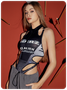 Edgy Gray Letter Lace Up Zip Cyberpunk Bodysuit