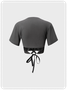 Street Gray Graphic Patchwork Mesh Top T-Shirt
