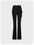 Y2K Black Lace Up Asymmetrical Design Mesh Bottom Pants