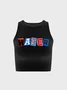 【Final Sale】Y2K Blue Letter Sleeveless Top Tank Top & Cami