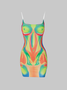 【Final Sale】Edgy Multicolor Thermal body print Dress Mini Dress