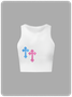Y2K White Cross embroidery Basic Top Tank Top & Cami