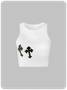 Y2K White Cross embroidery Basic Top Tank Top & Cami