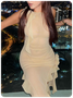 Y2k Balletcore Apricot Ruffles Dress Mini Dress