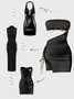 Edgy Black Lace up Dress Mini Dress