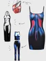 Edgy Black Body Print Dress Mini Dress