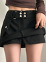 【Final Sale】Street Black Pockets Metal Bottom Skirt