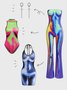 Edgy Multicolor Body print Tube Jumpsuit