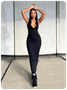 Punk Black Cut out Dress Midi Dress