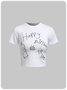 Y2k White Basic Top T-Shirt