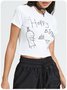 Y2k White Basic Top T-Shirt