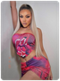 Y2K Red 2 Pic Tube Top Two-Piece Set