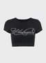 【Final Sale】Y2k Black Letter Blingbling Top T-Shirt