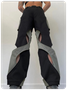 Street Gray Color block Cut out Bottom Pants