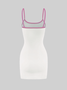 【Final Sale】Y2k White Graffiti Ombre Spaghetti strap Dress Mini Dress