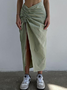 【Final Sale】Wrinkled Plain Maxi Skirt