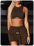 Activewear Basic Plain Top With Pant Two-Piece Set