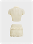 Jacquard Texture Fabric Plain Top With Skirt Two-Piece Set