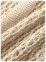 Knitted Hollow Out Crew Neck Plain Long Sleeve Top