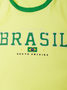 Jersey Brasil Crew Neck Color Block Short Sleeve T-Shirt