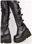 Leather Lace Up Plain Punk Fashion Boots