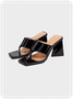 Plain Leather Y2K Slide Sandals