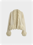 Fringed Plain Long Sleeve Cardigan