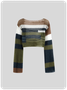 Knitted Backless Crew Neck Stripe Long Sleeve Sweater