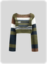 Knitted Backless Crew Neck Stripe Long Sleeve Sweater