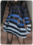 Hollow Out Crew Neck Striped Long Sleeve Short Sweater Dress