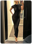 Half Turtleneck Plain Short Sleeve Maxi Dress