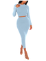 Plain Top With Skirt Two-Piece Set