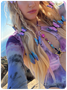 Cut Out Halter Tie Dye Long Sleeve Short Dress