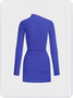 Cut Out Plain Long Sleeve Short Sweater Dress
