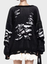 Knitted Hollow Out Long Sleeve Sweater