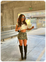 Street Multicolor Denim Pockets Bottom Skirt