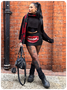 Edgy Black Body print Bottom Skirt