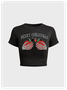 Crew Neck Skull Short Sleeve T-Shirt